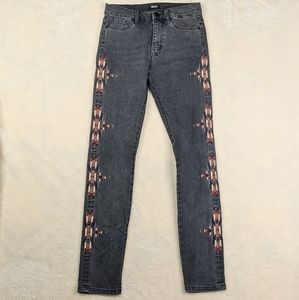 BDG High Rise Cigarette Ankle Jeans Black Aztec